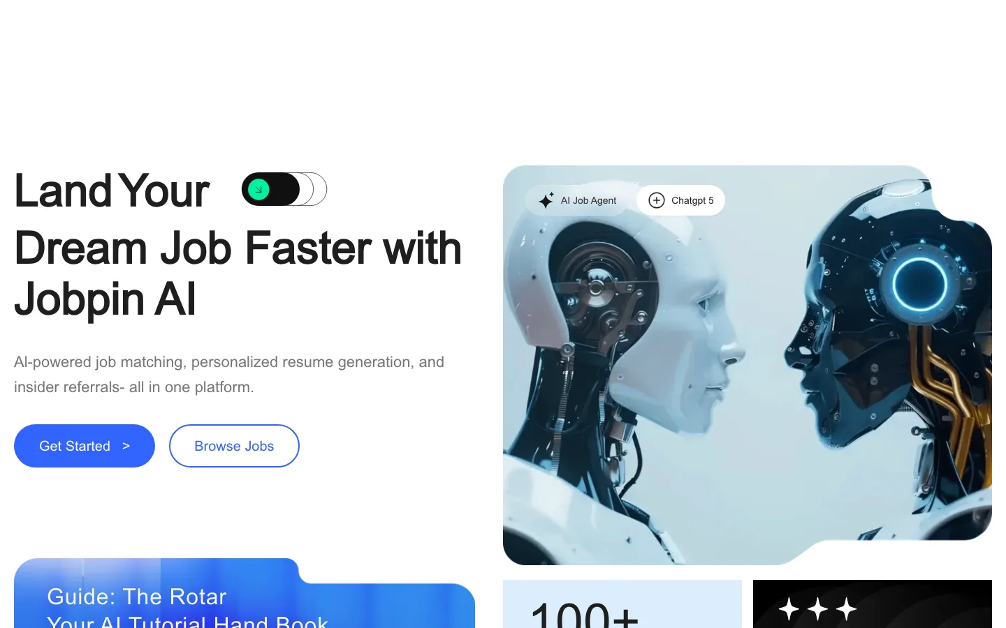 Jobpin AI 求职平台当前首页截图