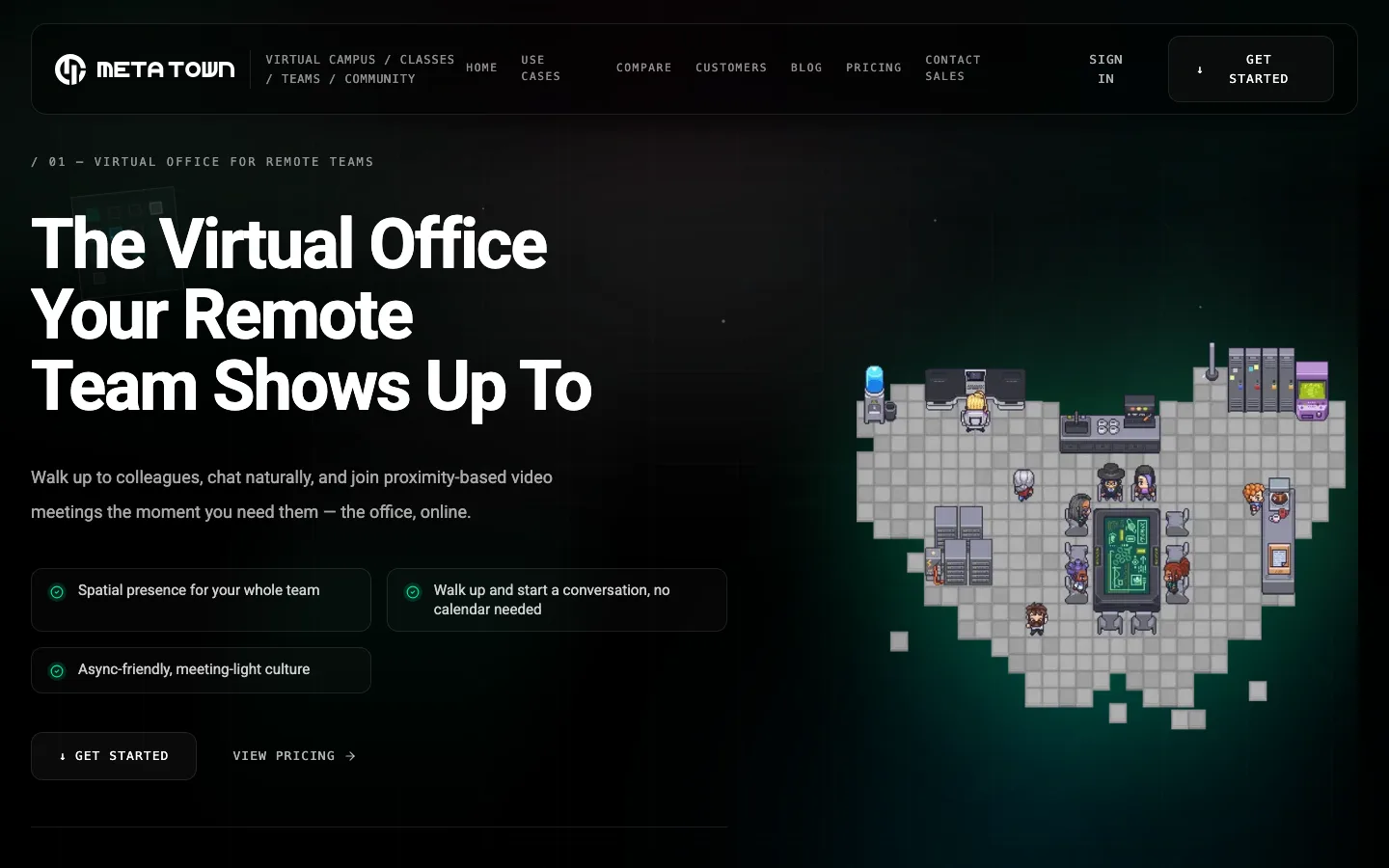 Meta Town Virtual Office 当前首页截图
