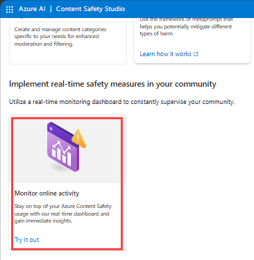 Azure AI service monitoring view for operational diagnostics and health checks
